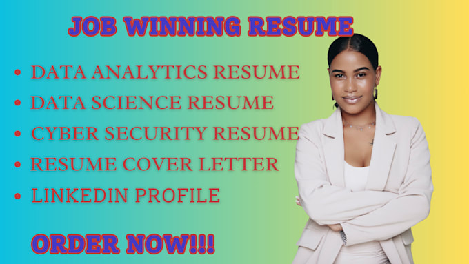 Gig Preview - Write cyber security, data analyst, data science, data analytics resume