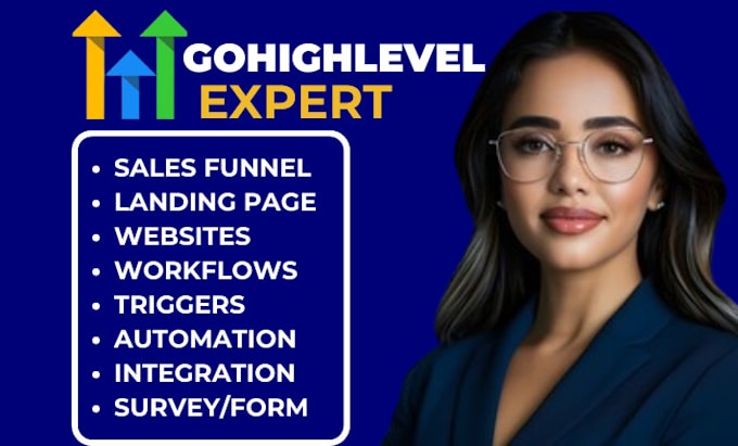 Gig Preview - Gohghlevel website gohighlevel sales funnel gohighlevel landing page a2p expert