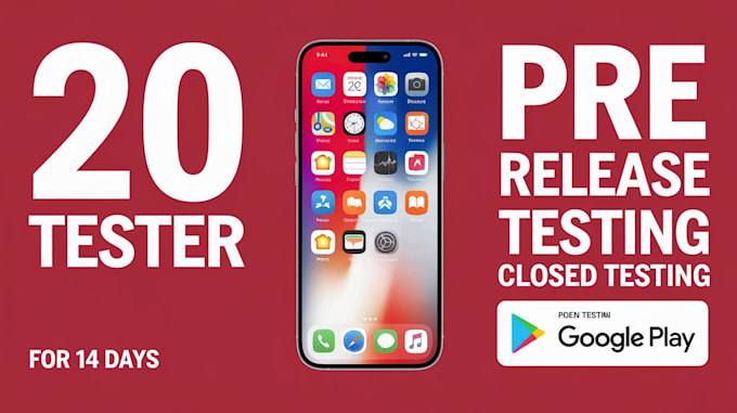 Gig Preview - Provide 20 testers for google play close app testing