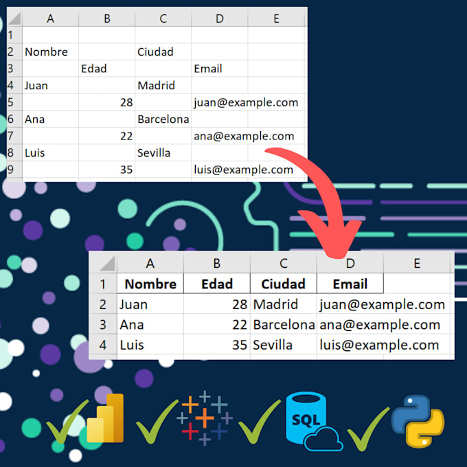 Gig Preview - Excel file structuring and data cleaning services