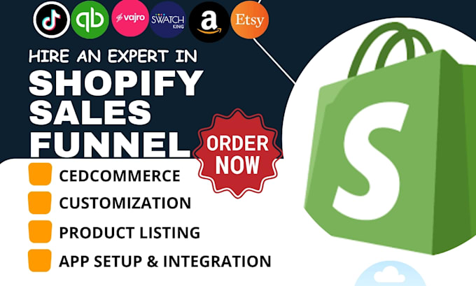 Gig Preview - Setup shopify store sales channel cedcommerce litcommerce amazon reputon etsy