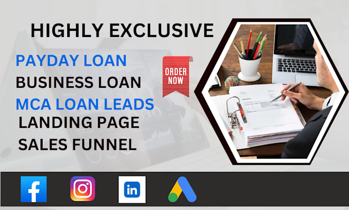 Gig Preview - Generate business loan leads payday loan leads mca leads lead generation