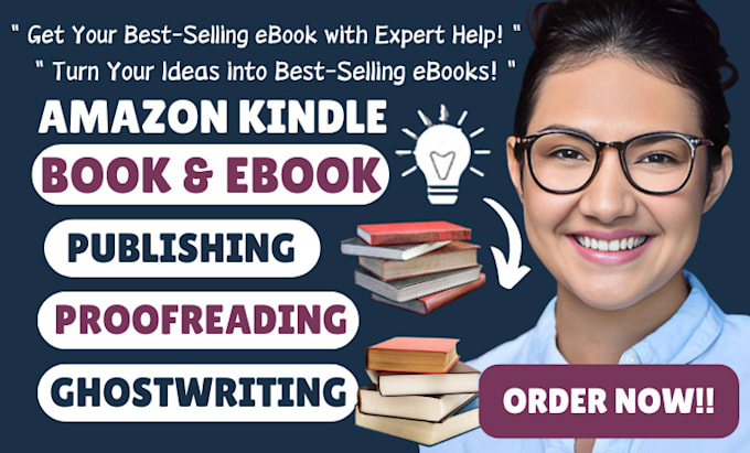 Gig Preview - Do amazon kdp book publishing book formatting for amazon kdp ghostwriter editing