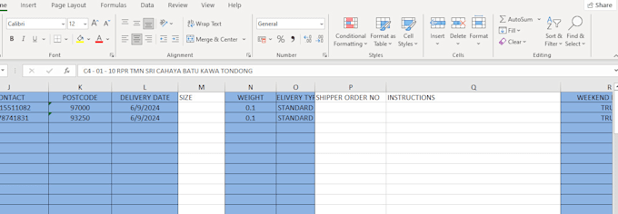 Gig Preview - Transfer data to excel sheet form