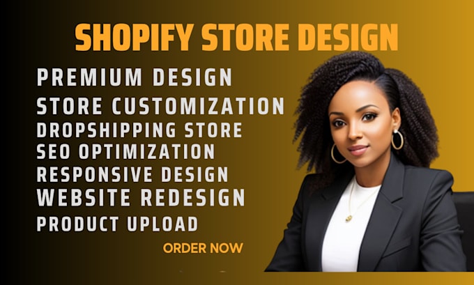 Gig Preview - Design, redesign shopify website, shopify store design, website design