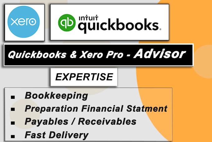 Gig Preview - Do your monthly bookkeeping using  quickbooks and xero online