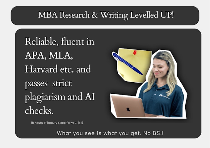 Gig Preview - Consult, tutor and help with MBA business writing and research