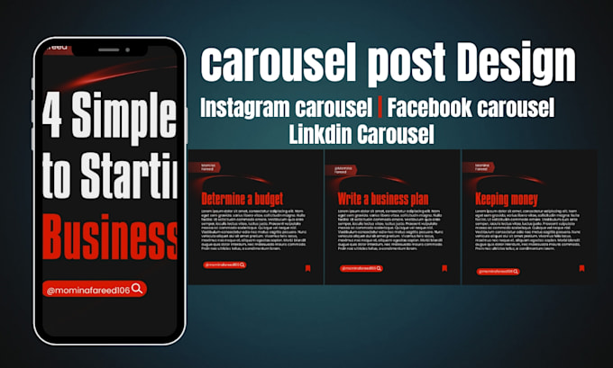 Gig Preview - Design eye catching carousel posts for social media