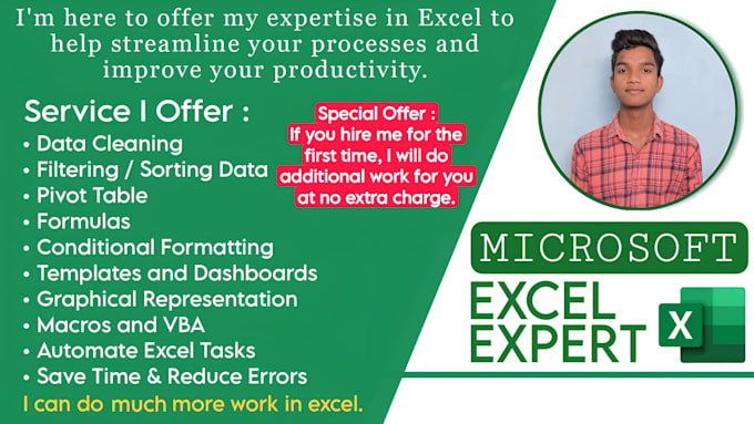 Bestseller - do any microsoft excel work, like excel formulas excel macro excel vba