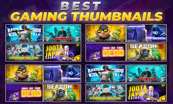 Gig Preview - Make best gaming youtube thumbnails ever