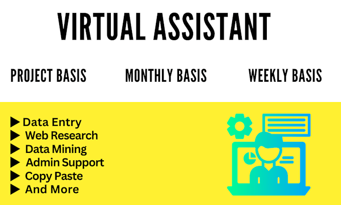 Gig Preview - Be your virtual assistant for data entry, web research, admin support