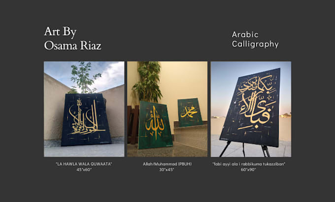 Gig Preview - Create beautiful arabic calligraphy on canvas