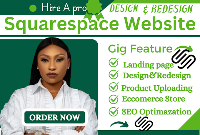 Gig Preview - Build squarespace website design, redesign squarespace website development, SEO