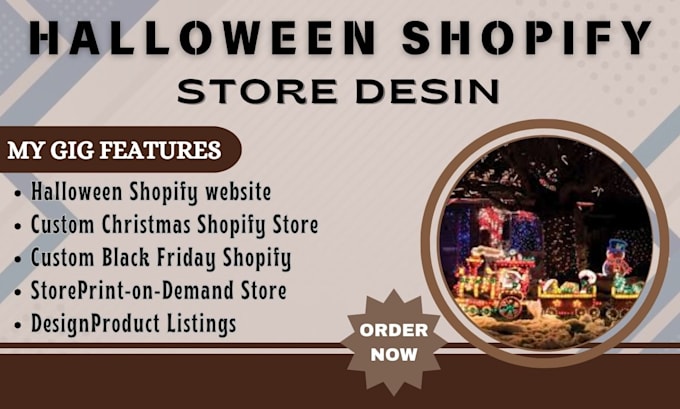 Gig Preview - Design halloween shopify store halloween costume dropshipping shopify store