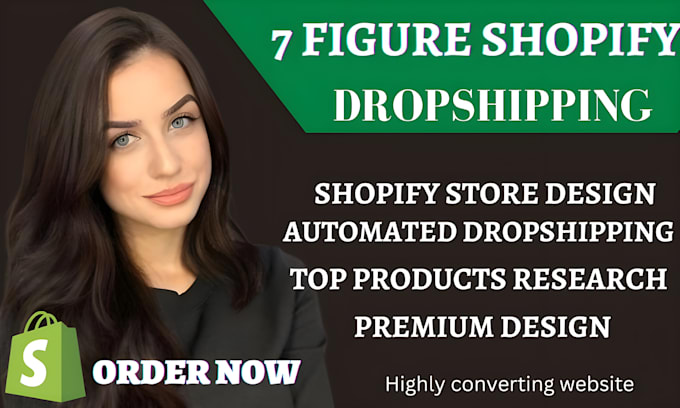 Gig Preview - Create 7 figure shopify dropshipping, ecommerce website design, redesign store