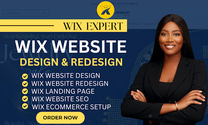 Gig Preview - Wix website design wix ecommerce wix website redesign and wix business website