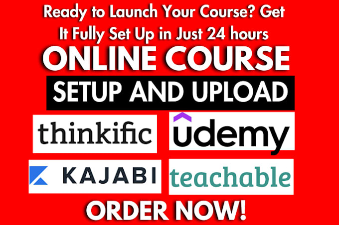 Gig Preview - Setup kajabi website, udemy, thinkific online course and sales funnel