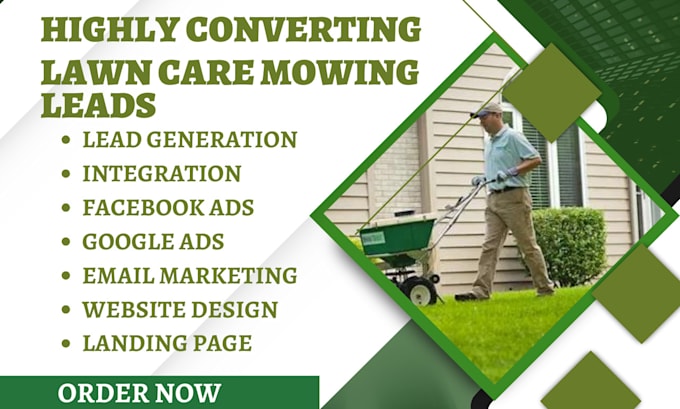 Gig Preview - Generate highly converting lawn care leads mowing leads lawn care website mowing