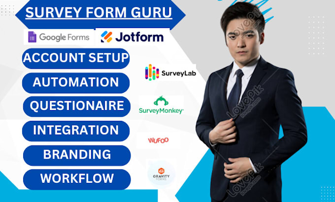 Gig Preview - Do google forms jotforms gravity forms wufoo surveymonkey paperforms surveylab