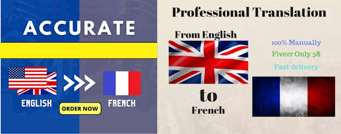 Gig Preview - English to french translation