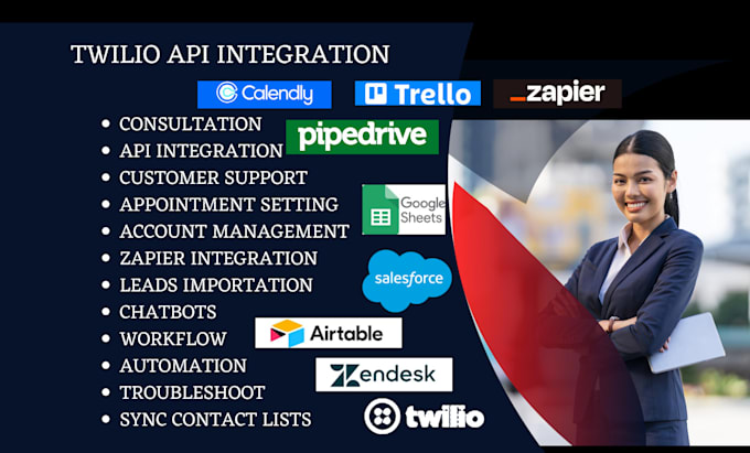 Gig Preview - Twilio API integration googlesheet salesforce calendly zendesk integration