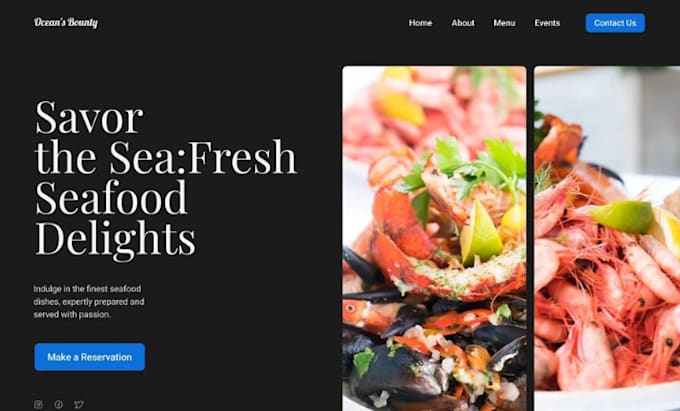 Gig Preview - Design seafood shopify butcher store food website restaurant store dropshipping