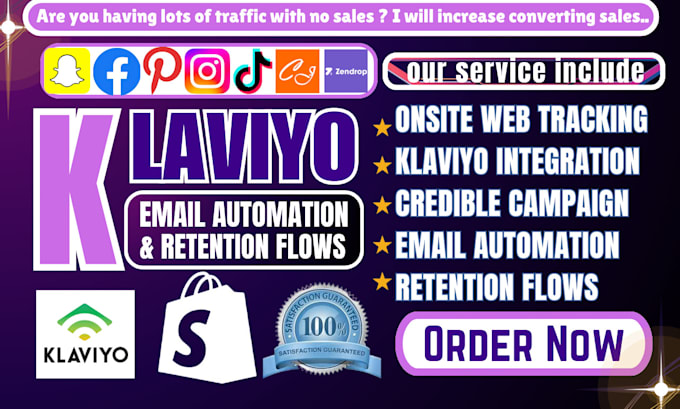 Gig Preview - Klaviyo email marketing, klaviyo flows, klaviyo sales funnel, shopify marketing