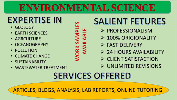 Gig Preview - Provide environmental science related consultancy and article writing services