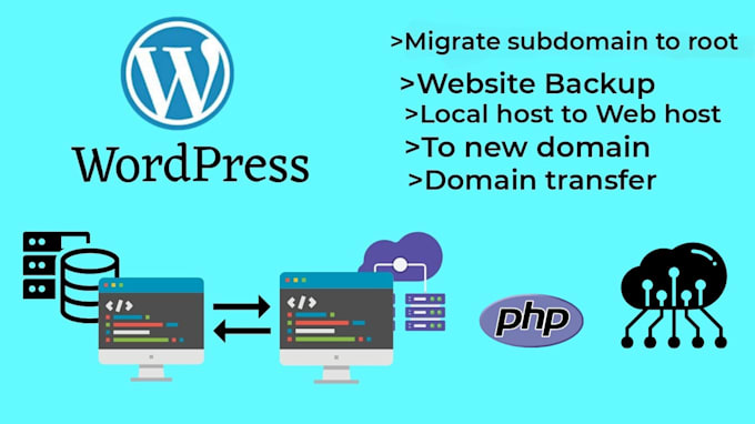 Gig Preview - Move, transfer, backup or migrate wordpress website to new domain or host