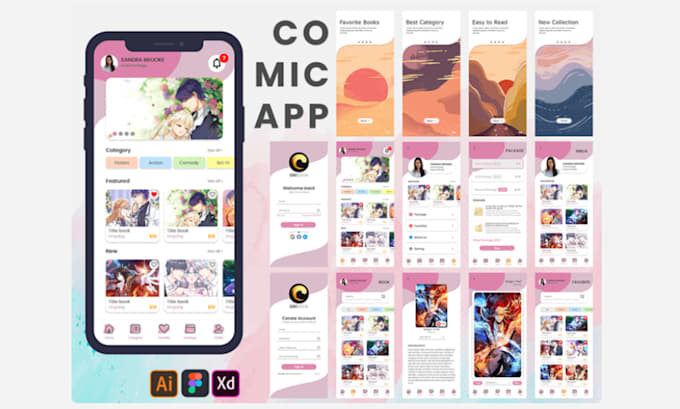 Gig Preview - Do comic app, manga app, anime webtoon app, kid learning app for android IOS