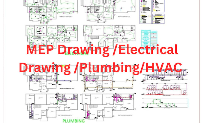 Gig Preview - Draw electrical plan, plumbing, mep drawing and hvac for home electrical drawing