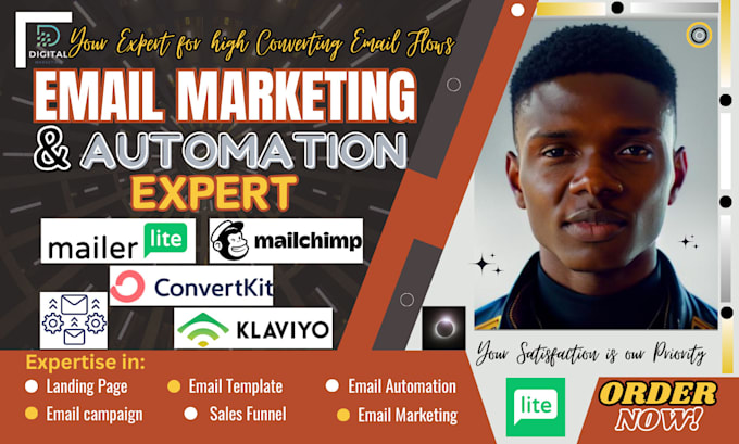 Gig Preview - Setup mailerlite sales funnel, mailchimp, convertkit, klaviyo email automation