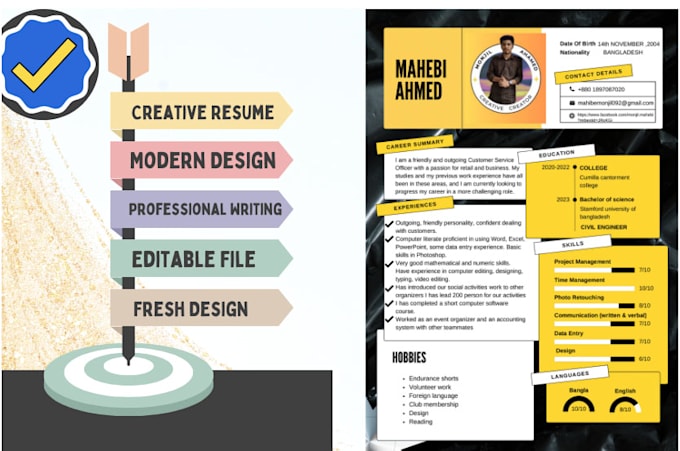 Gig Preview - Make professional and modern design CV, resume