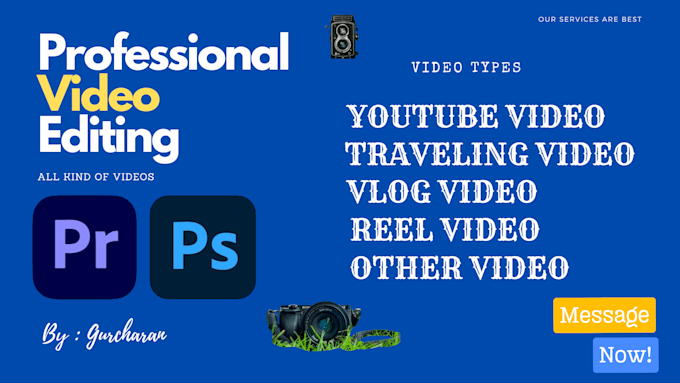 Gig Preview - Do professional video editing in adobe premiere pro