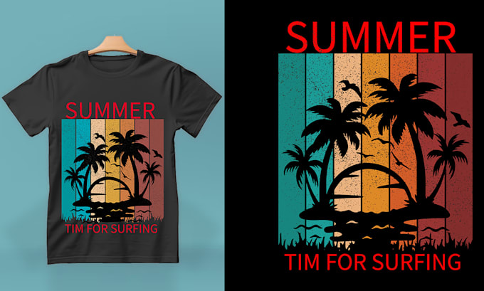 Gig Preview - Do a custom retro vintage, summer, typography t shirt design