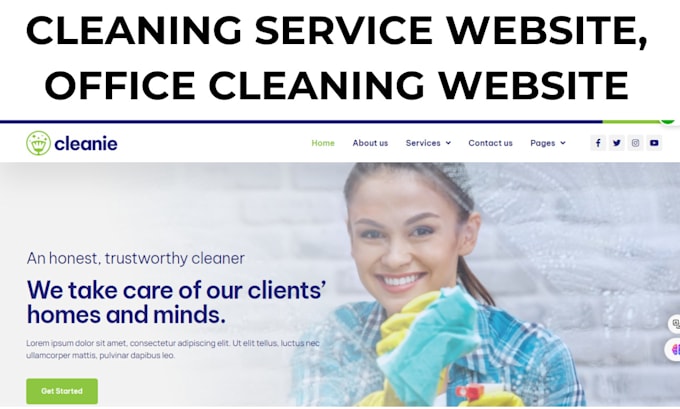 Gig Preview - Build cleaning website cleaning service house cleaning office cleaning website