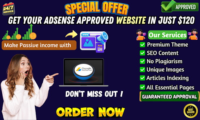 Gig Preview - Build google adsense approved wordpress website for you