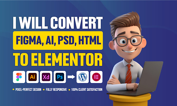 Gig Preview - Do figma to elementor, PSD to elementor, xd to elementor pro, custom wordpress