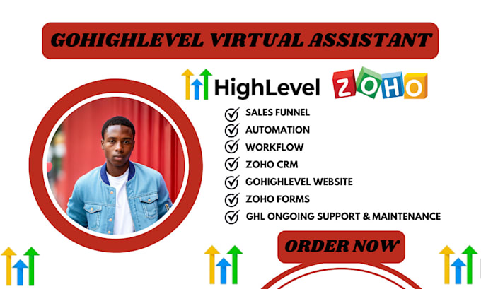 Gig Preview - Be gohighlevel virtual assistance zoho CRM, zoho one, ghl automation