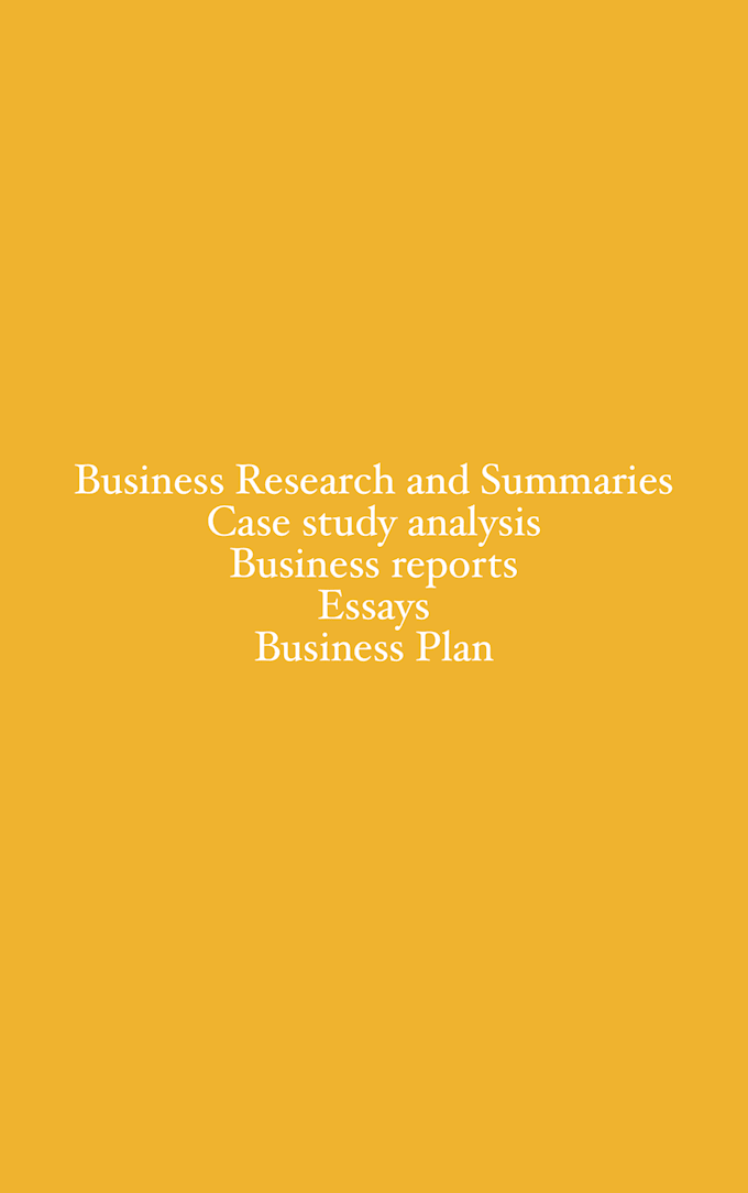 Gig Preview - Do business research, business reports, case study analysis, essays