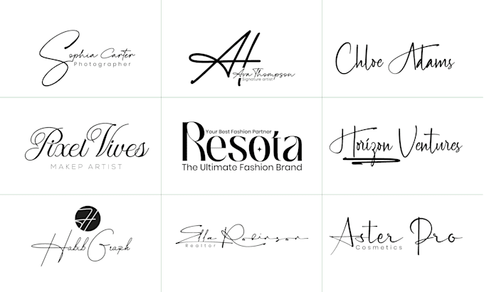 Gig Preview - Do luxury minimalist handwritten, signature, scripted, cursive logo design