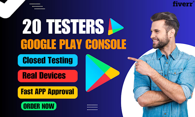 Gig Preview - Provide 20 testers for google play close app testing