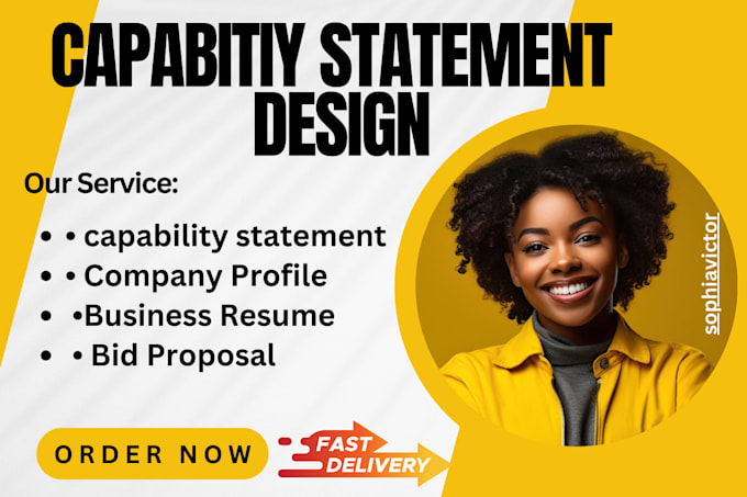 Gig Preview - Design a capability statement for you in just 2 hours