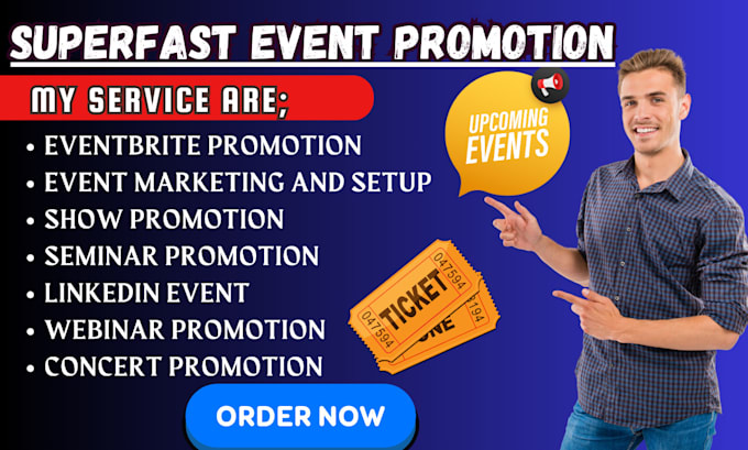 Gig Preview - Do organic promotion for your events, facebook event, linkedin event, webinar