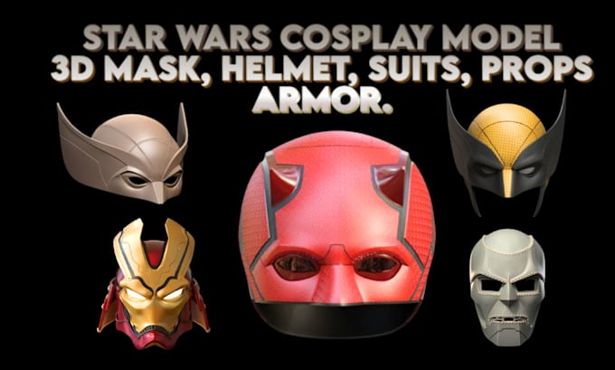 Gig Preview - Star wars cosplay model 3d mask helmet suit props wearable armor for 3d printing