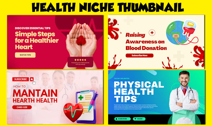 Gig Preview - Create eye catching health youtube thumbnails that boost clicks