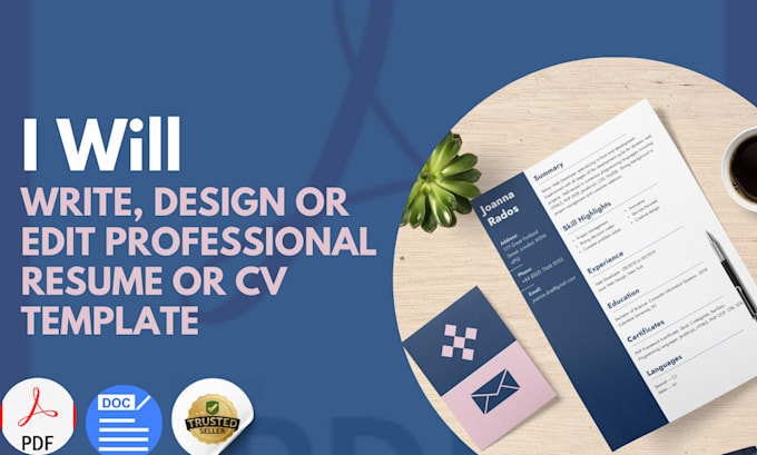 Bestseller - create edit or write a professional resume template to make you stand out