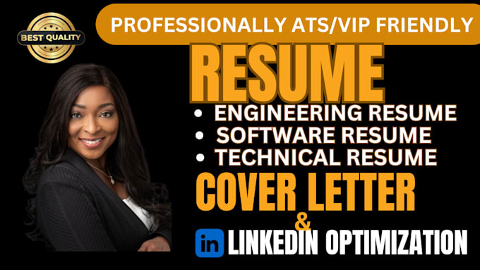 Bestseller - craft a engineering resume, software engineer, tech, IT resume and cover letter