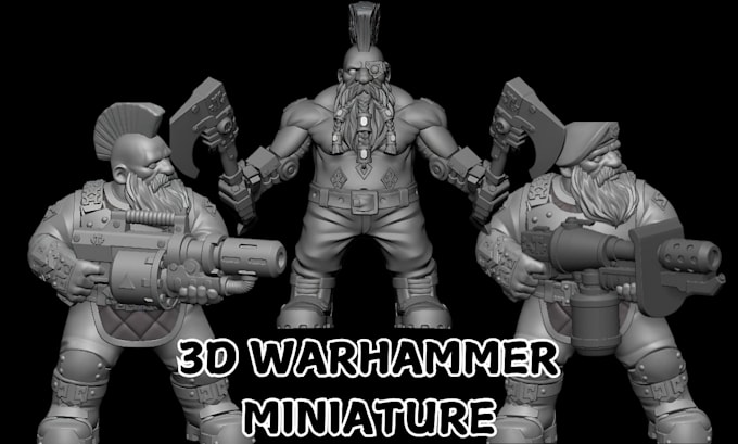 Gig Preview - Make stl for warhammer dnd 3d miniature action figure table top model for print