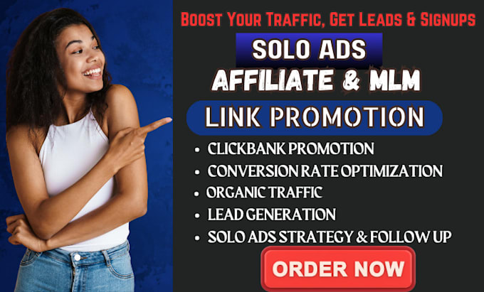 Gig Preview - Do USA solo ads, sign up leads affiliate marketing mlm promotion, link promotion